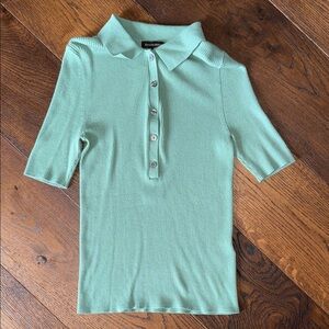 Banana Republic Light Green Polo Shirt